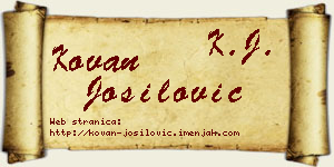 Kovan Jošilović vizit kartica